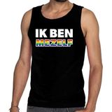 Gaypride ik ben mezelf tanktop/mouwloos shirt  - zwart regenboog homo singlet voor heren - gaypride M