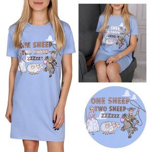 Blauw nachthemd met korte mouwen en een afbeelding van Toy Story - DISNEY / XXS