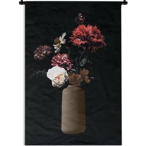 Wandkleed - Wanddoek - Vaas - Bloemen - Stilleven - 60x90 cm - Wandtapijt
