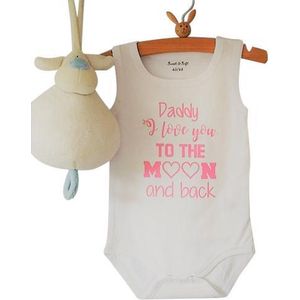 romper Happy first father’s Day daddy me and mommy love you to the moon and back | lange mouwen