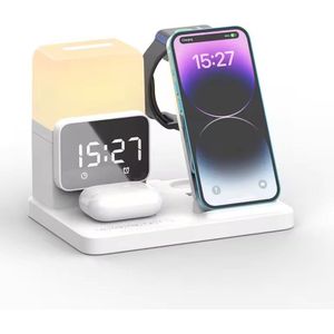 6-in-1 Draadloze Oplader-Z15 voor Airpods Pro QI Wireless Charger Station Snelle Oplading voor Smartphone, Horloge en AirPods!"" Samsung iPhone