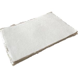 set van 25 vel ivoorkleurig Tree Free katoenpapier, schepranden rondom