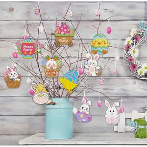 Pasen Faux Bunny, Tuin Konijn Ornament, Stro Geweven Paashaas, Staande Konijn Beeldje, Konijn Stro Mat voor Pasen Decoreren, Bruin A4