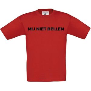 T-shirt voor kinderen met opdruk “Mij niet bellen” | Chateau Meiland | Martien Meiland | Rood T-shirt met zwarte opdruk. | Herojodeals