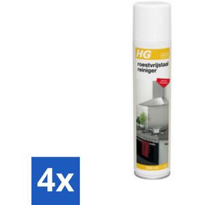 HG Roestvrijstaal Reiniger 300 ml - Voordeelverpakking - 4 stuks