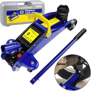 Krik - Autokrik - Hydraulische Krik - Trolley Krik - Lage Profiel Trolley Krik - Stalen Garagekrik - Auto Lifter - Verrijdbare Werkplaats Krik - Krik voor Auto en Bestelwagen - Compacte Autolift - 135-320 mm Hefhoogte - Voor Zware Auto's i