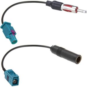 2 Stuks Universele Auto Stereo FM AM Radio Antenne Adapter Kabel Fakra Z Mannelijke & Vrouwelijke naar DIN Plug Connector voor Auto Stereo Audio HD Radio Head Unit CD Media Player Ontvanger - 2 Stuks
