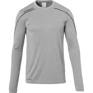 Uhlsport Stream 22 Voetbalshirt Lange Mouw Heren - Donkergrijs Gemeleerd / Zwart | Maat: XL