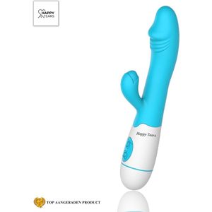 Clitoris En G-spot Stimulator voor vrouwen met extra stimulatie | Fijne orgasmes | Realistische eikel  | Krachtige Vibrator | Duo Vibrator | 30 standen | 19.5cm | Blauw |