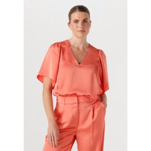 DANTE6 Arvi Satin Butterfly Sleeve Top Tops & T-shirts Dames - Shirt - Koraal - Maat 36