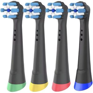 Opzetborstels passend op Oral-B iO - Zwart – 4 stuks - Vervangende tandenborstelkoppen voor iO 3, 4, 5, 6, 7, 8, 9, 10 - Rond - Zacht