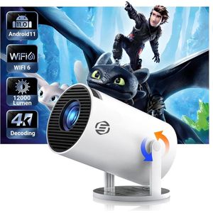 Equivera Mini Beamer - Android 11 - WiFi 6 - 4K - 12000 Lumen