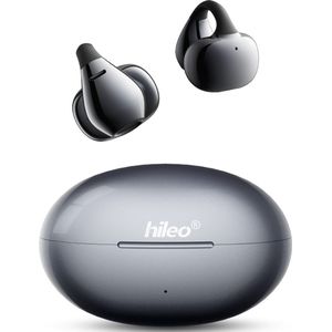 hileo hi86 - Draadloze Oordopjes met Oplaadcase – Donkergrijs - Ear clip Air Conduction - Sport - Open-Ear - Bluetooth V5.4 – Draadloze oortjes – Geschikt voor IOS/Android - HD audio