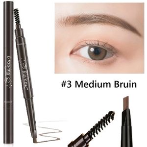 Waterdichte Wenkbrauwpotlood & Borstel In 1 I Easy Ware Wenkbrauwpen I Zweetbestendig I Voor Alle Huidtypen I Medium Bruin