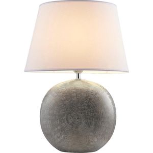 Lindby - Tafellamp - 1licht - stof, keramiek - H: 47 cm - E27 - wit, zilver