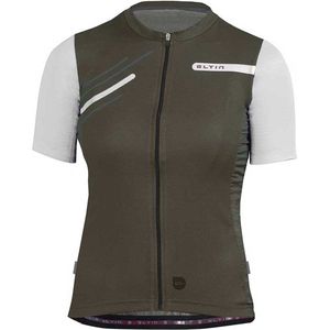 Eltin Glorious Korte Mouw Wielertrui Groen,Wit 2XS Vrouw