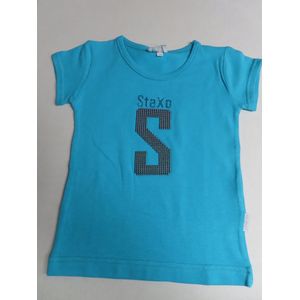 T shirt korte mouwen - Meisjes - Turquoise - S - 4 jaar 104