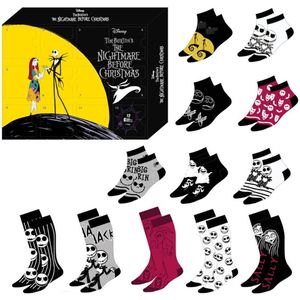 NightMare Before Christmas - Sokken in Cadeau Box - Geschenk Verpakking - 12 paar - Maat 35 - 41