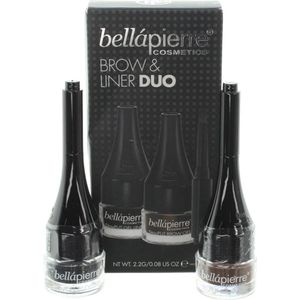 Bellapierre Brow & Liner Duo Brow Gel -Chestnut- Gel Liner -Jet Black-