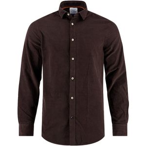 A Fish Named Fred - Overhemd - Bruin - Normale Fit - Katoen