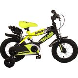 Volare Sportivo Kinderfiets - Jongens - 12 inch - Neon Geel Zwart - Twee Handremmen - 95% afgemonteerd