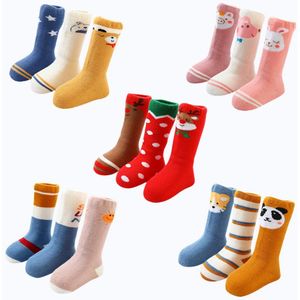 15 paar babysokjes - Lente/Herfst/Winter verdikte badstof babysokjes - Fleece cartoon warme geborstelde jongenssokjes - Maat S (12-14 cm)