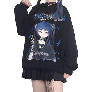 Dames Anime Manga Hoodie - Kawaii E-Girl Y2K Gothic Sweatshirt