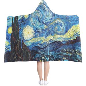 Plaid - Hoodie Deken Met Mouwen - Onesie - Fleece Blanket - Knuffeldeken - Dames - Heren - Kinderen - Van Gogh - Volwassenen