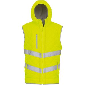 Yoko Kensington - Hi-Vis hoodied gilet YHV007 - Hi Vis Yellow - XXL