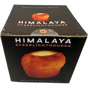Himalaya zoutsteen Waxinelichthouder - theelichthouder - zoutlamp - 8 x 8 cm - 2 stuks