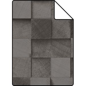 Proefstaal ESTAhome behang 3D-houtmotief zwart - 26,5 x 21 cm - 138528-S