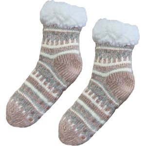 Sorprese Huissokken - Homesocks - Maat 36-40 - Roze - Anti-Slip - Fluffy - Sokken - Variant 2 - Cadeau