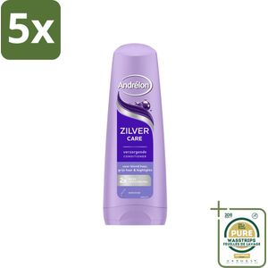 5 x Andrélon – Conditioner – Zilver Care – 200 ml - Grootverpakking - Zilver Care Conditioner - Keratine Conditioner - Blond Haar Conditioner - Grijs Haar Conditioner - Gehighlight Haar Conditioner