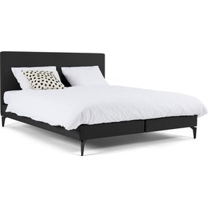 Maxi Boxspring Cisano vlak met Silver Pocket Deluxe Foam matras - 120 x 200 cm - dark grey
