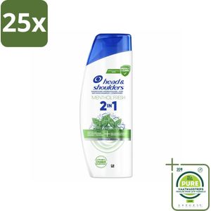 25 x Head & Shoulders – 2-in-1 – Menthol Fresh – 300 ml - Grootverpakking - Anti-roos Shampoo - 2-in-1 Shampoo - Menthol Shampoo - Verfrissende Shampoo - Shampoo Tegen Roos