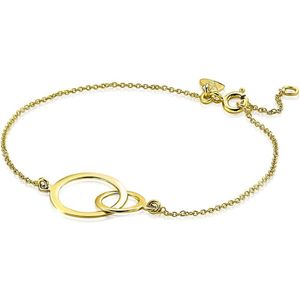 ZINZI Gold 14 karaat gouden jasseron armband ronde vormen 18-20cm ZGA113