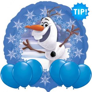 Disney Frozen Olaf Ballon 46 cm + 6 Kleur Ballonnen 32 cm - Verjaardag Versiering - Folieballon Ongevuld - Ballonnenboog Decoratie Feest - Party Slinger Jongen Meisje