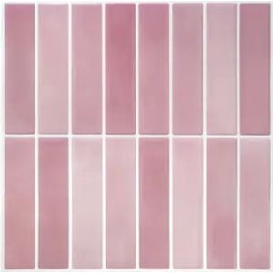 TileTastic tegelstickers - Roze - 10 stuks - Geschikt voor huurwoningen - Eenvoudig aanbrengen of verwijderen - Plaktegels keuken en badkamer