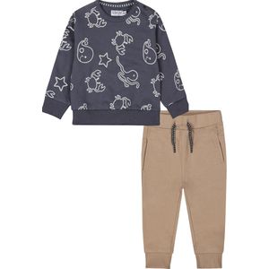 Dirkje Jongens set: Sweater en Broek Blauw / Camel maat 80