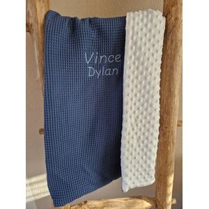 Wiegdeken - Wagendeken / Blauw - Minky / Baby Creaties