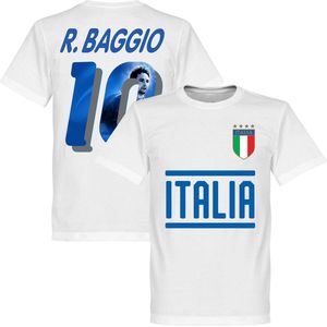 Italië R. Baggio 10 Gallery Team T-Shirt - Wit - M