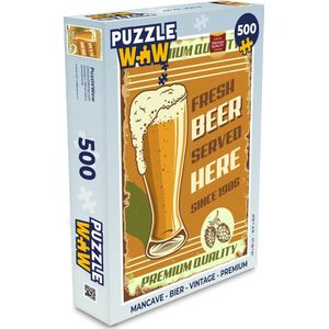 Puzzel Mancave - Bier - Vintage - Premium - Legpuzzel - Puzzel 500 stukjes