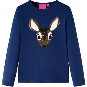 vidaXL - Kindershirt - Marineblauw - Lange Mouwen