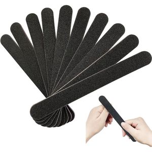 Nagelvijl 10 stuks - Professionele dubbelzijdige nagelvijlen - met korrel 100/180 - zwarte vijl - voor manicure/ pedicure en nagelbuffervijlen