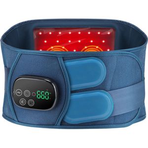 Warmteband - Infrarood Warmtegordel - Elektrisch Verwarmingskussen voor de Taille - Blauw - Draadloos