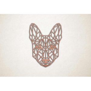 Line Art - Basenji - S - 59x44cm - Multiplex - muurdecoratie - Line Art