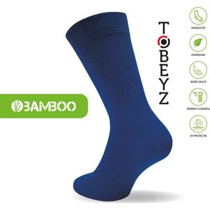 Tobeyz - Premium Quality Bamboe Sokken 80% - 3 Paar - Kleur Blauw - Maat 43/46 - Damessokken - Herensokken