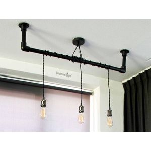 Industriële Steigerbuis Lamp Zwart Deluxe - Industrieel interieur - Hanglamp