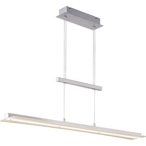 LED Hanglamp - Hangverlichting - Torna Posan - 18W - Aanpasbare Kleur - Dimbaar - Rechthoek - Mat Nikkel - Aluminium