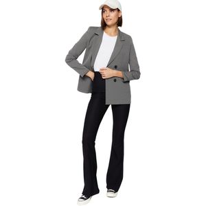 Trendyol Grijs, Normaal Gevoerd, Geweven Blazerjack Met Knopen Twoaw23Bc00017